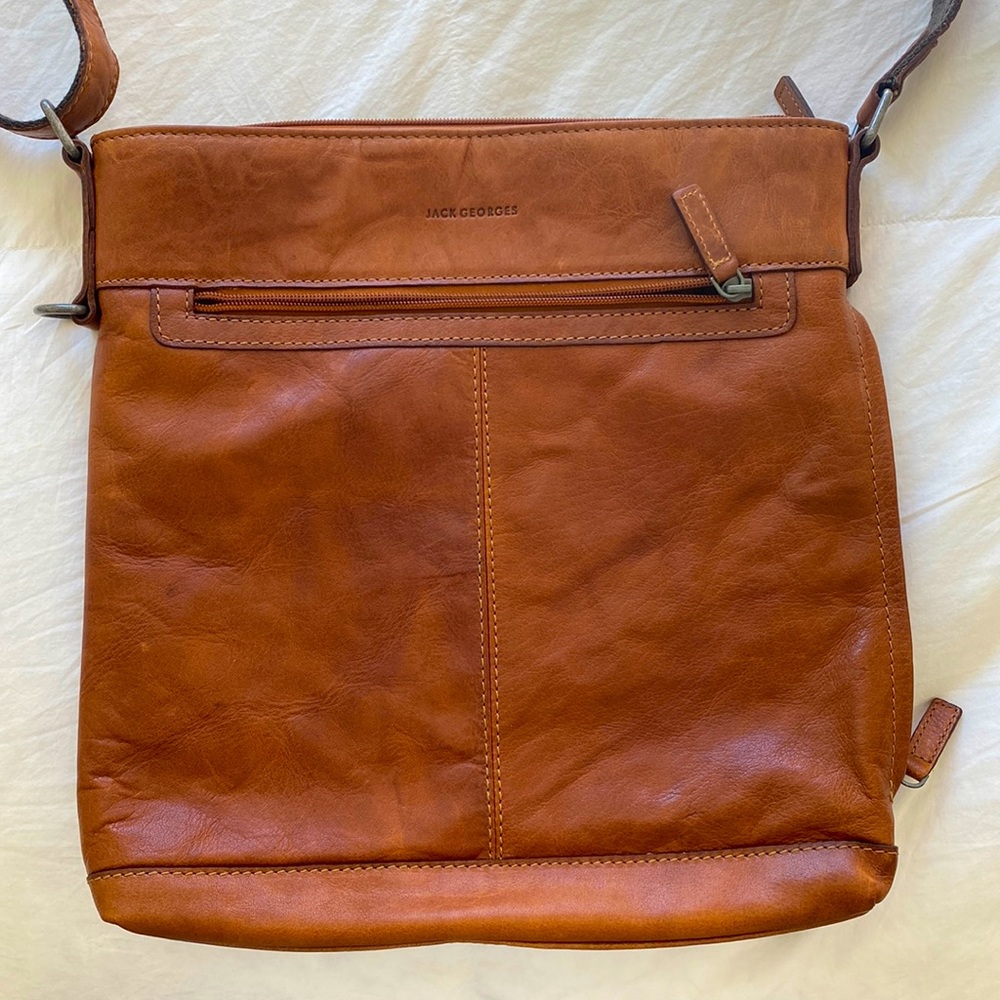 Jack Georges Leather Voyager Crossbody Bag
